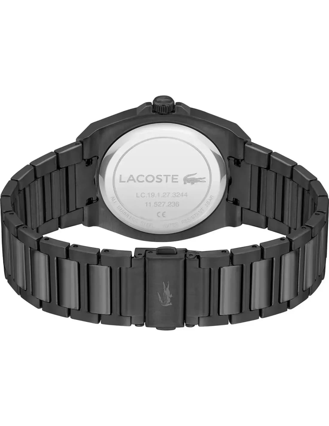 Montre Homme Lacoste Reno 2011336 cadran noir bracelet acier vue 3