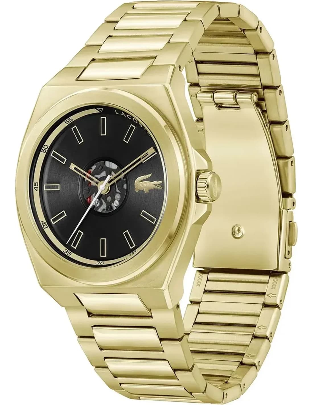 Montre Homme Lacoste Reno 2011337 cadran noir bracelet acier vue 2