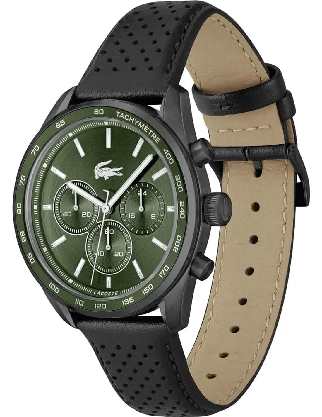 Montre Homme Lacoste Boston 2011345 cadran vert bracelet cuir vue 2