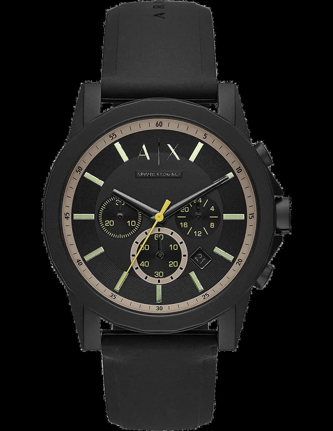 Montre Homme Armani Exchange AX1343 en acier poli et silicone noir
