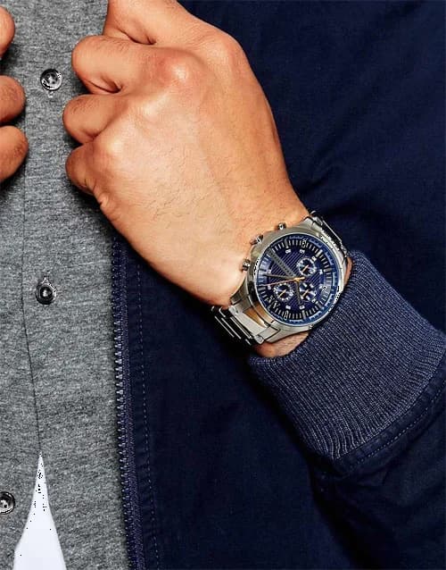 Montre Armani Exchange AX2155 homme verso boîtier argent