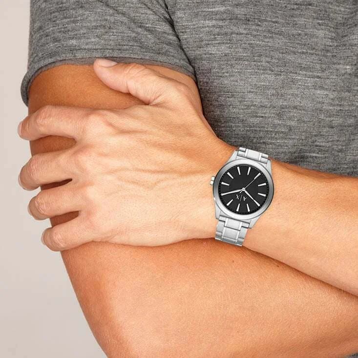 Montre Armani Exchange AX2320 homme verso boîtier argent