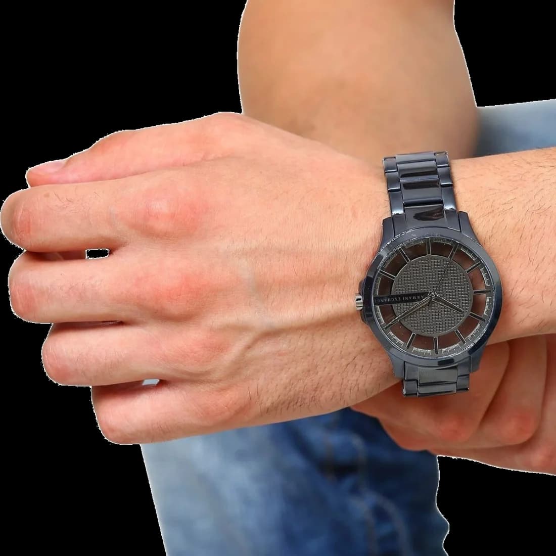 Montre Armani Exchange AX2401 homme verso boîtier bleu