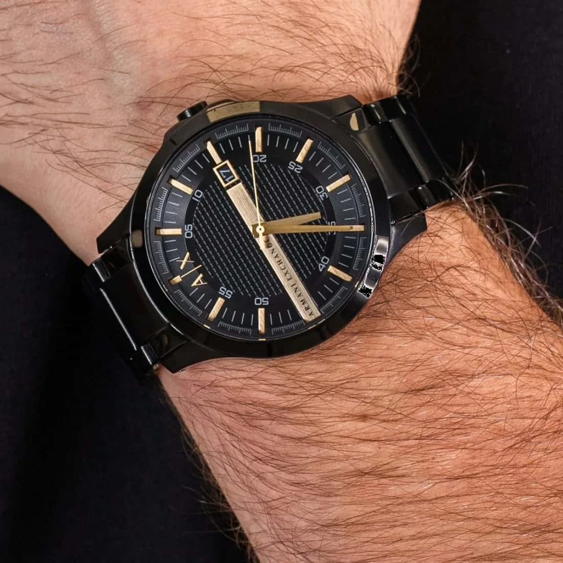 Montre Armani Exchange AX2413 homme détail bracelet acier inoxydable
