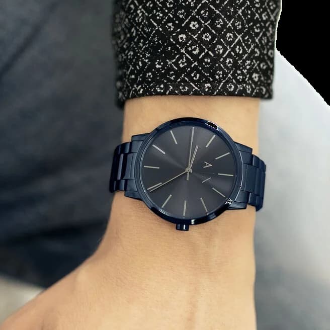 Montre Armani Exchange AX2702 homme verso boîtier bleu