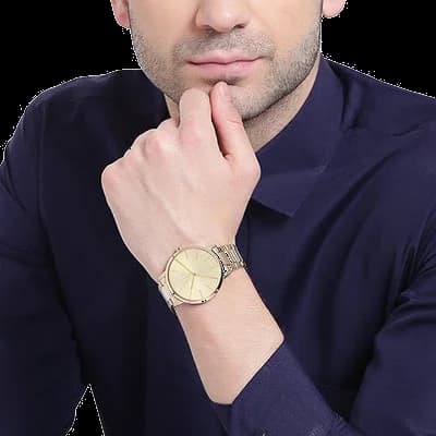 Montre Armani Exchange AX2707 homme verso boîtier or