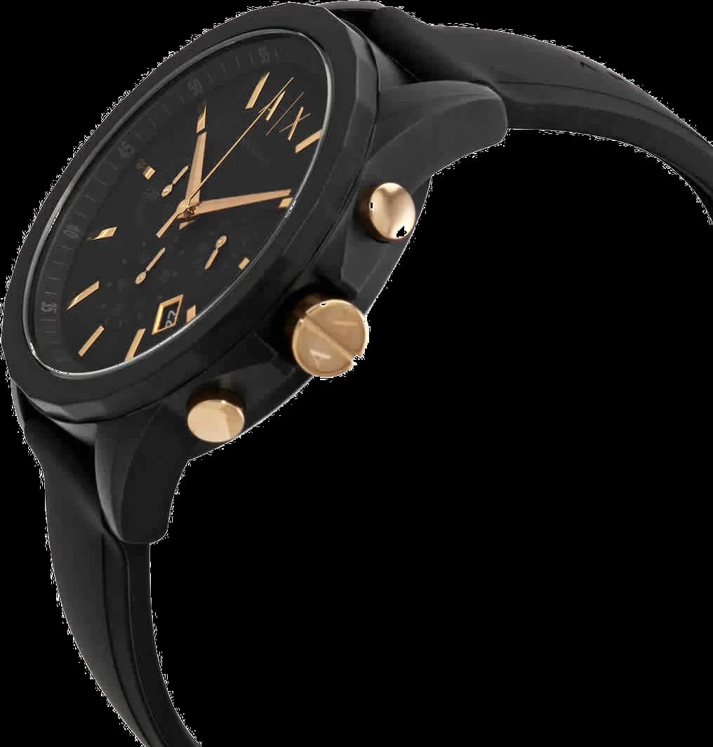 Montre Armani Exchange AX7105 homme détail cadran noir