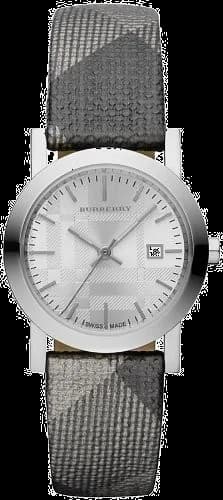 Montre Burberry BU1873 Bracelet en Cuir Gris et Cadran Anthracite