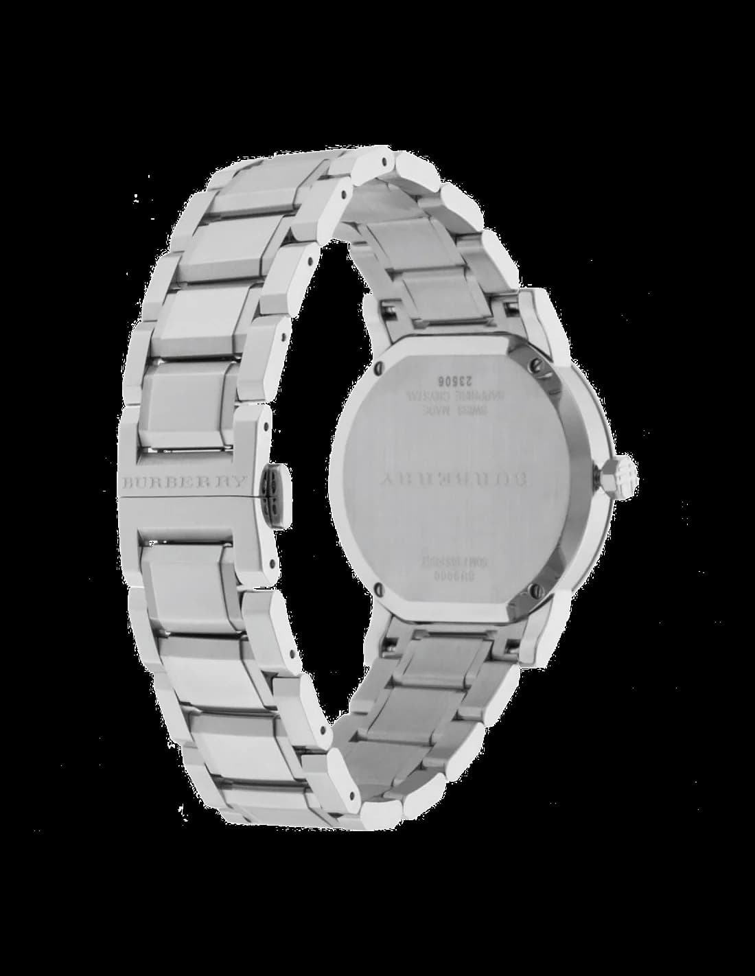 Montre Burberry BU9000 homme détail cadran argent