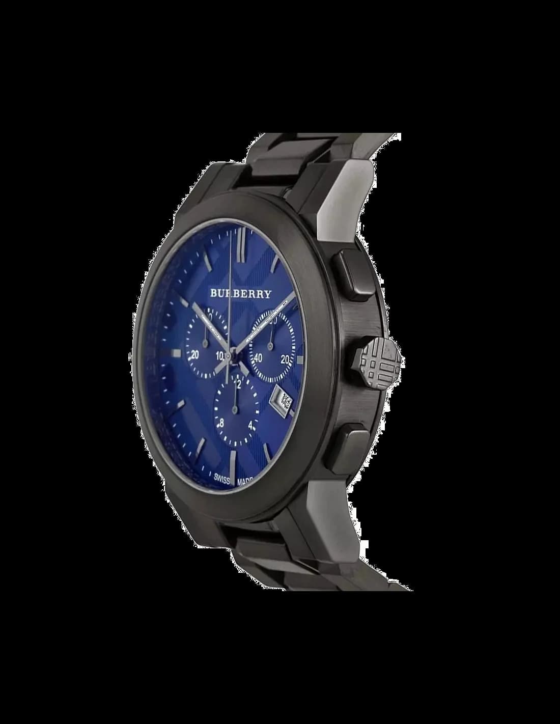 Montre Burberry BU9365 bracelet acier noir boucle déployante profil