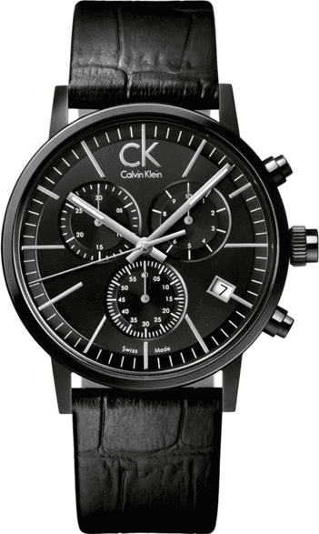 Montre Calvin Klein K7627401 Chronographe en Cuir Noir 42mm