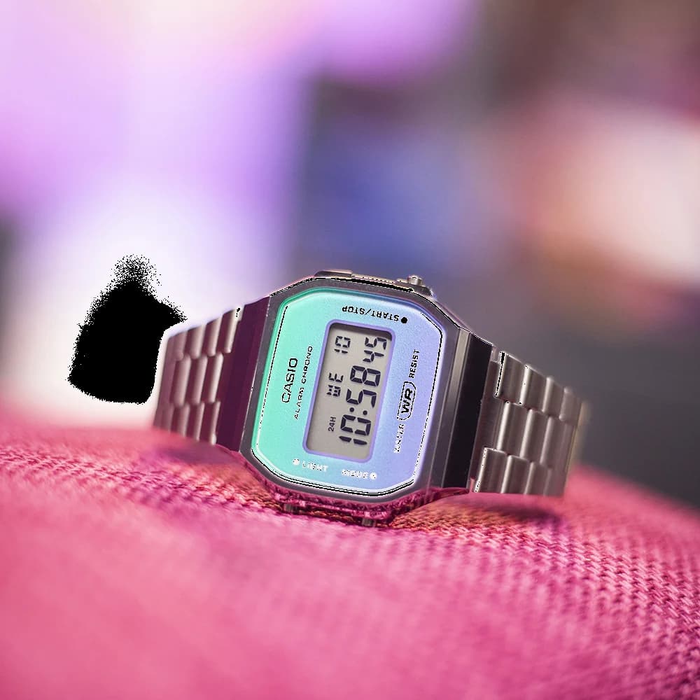 Montre Casio A168WER-2AEF unisexe vue de profil
