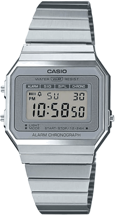 Montre retro Casio Collection Vintage A700WE affichage digital bracelet métal