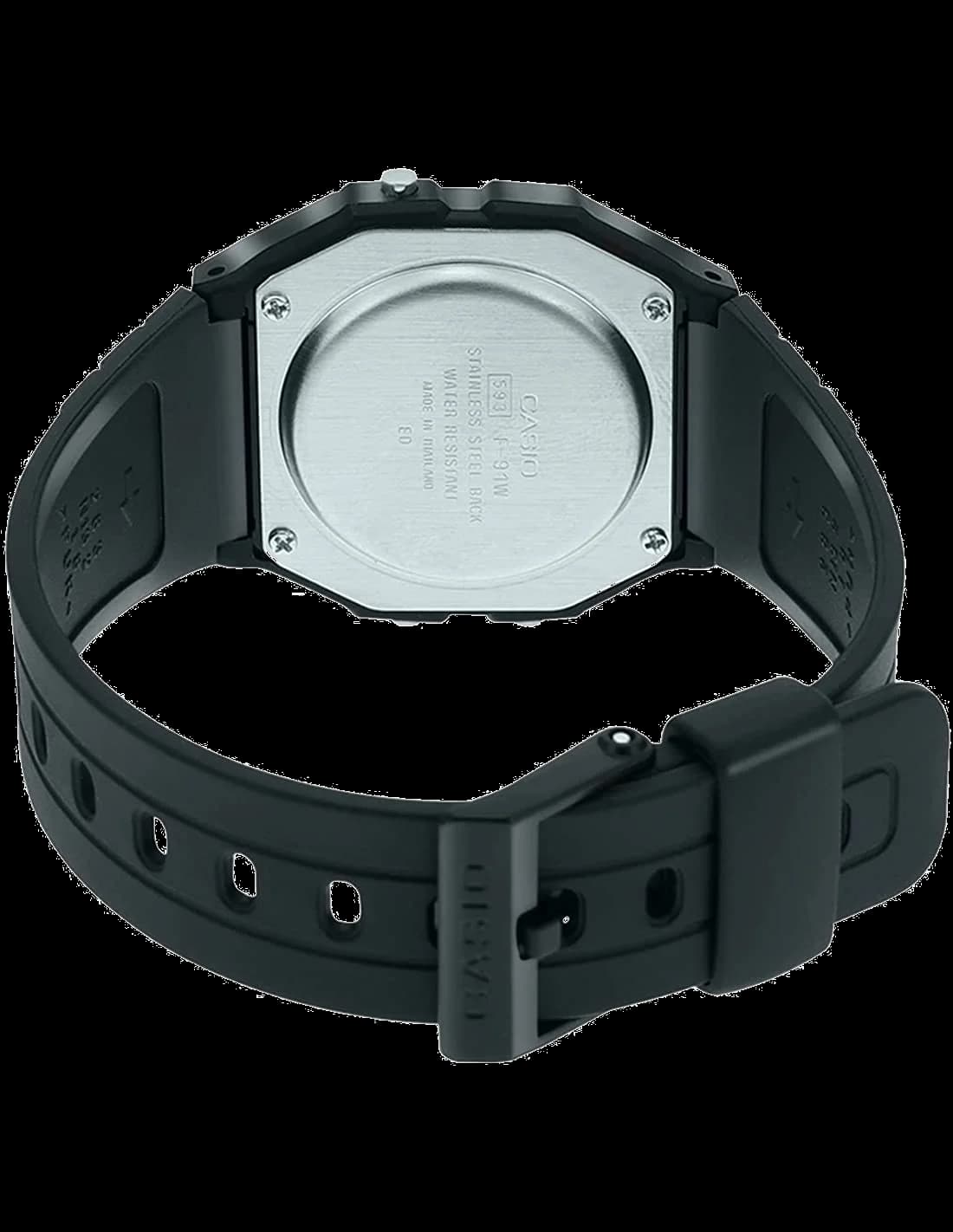 Montre Casio F-91W-3SDG homme détail cadran gris