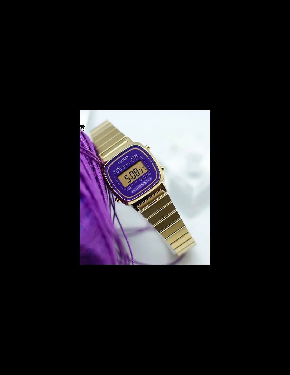 Montre Femme Casio LA670WEGA-6EF Dorée Cadran Violet vue 4