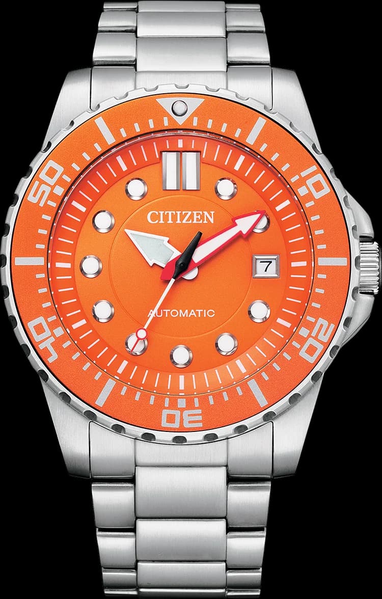 Montre Citizen NJ0128-80X Automatique Sport Cadran Orange en Acier