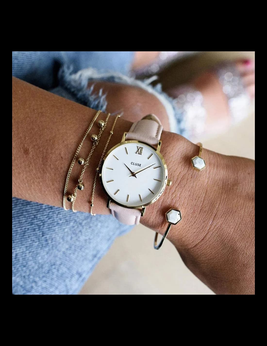 Montre Cluse CL30020 femme détail cadran blanc