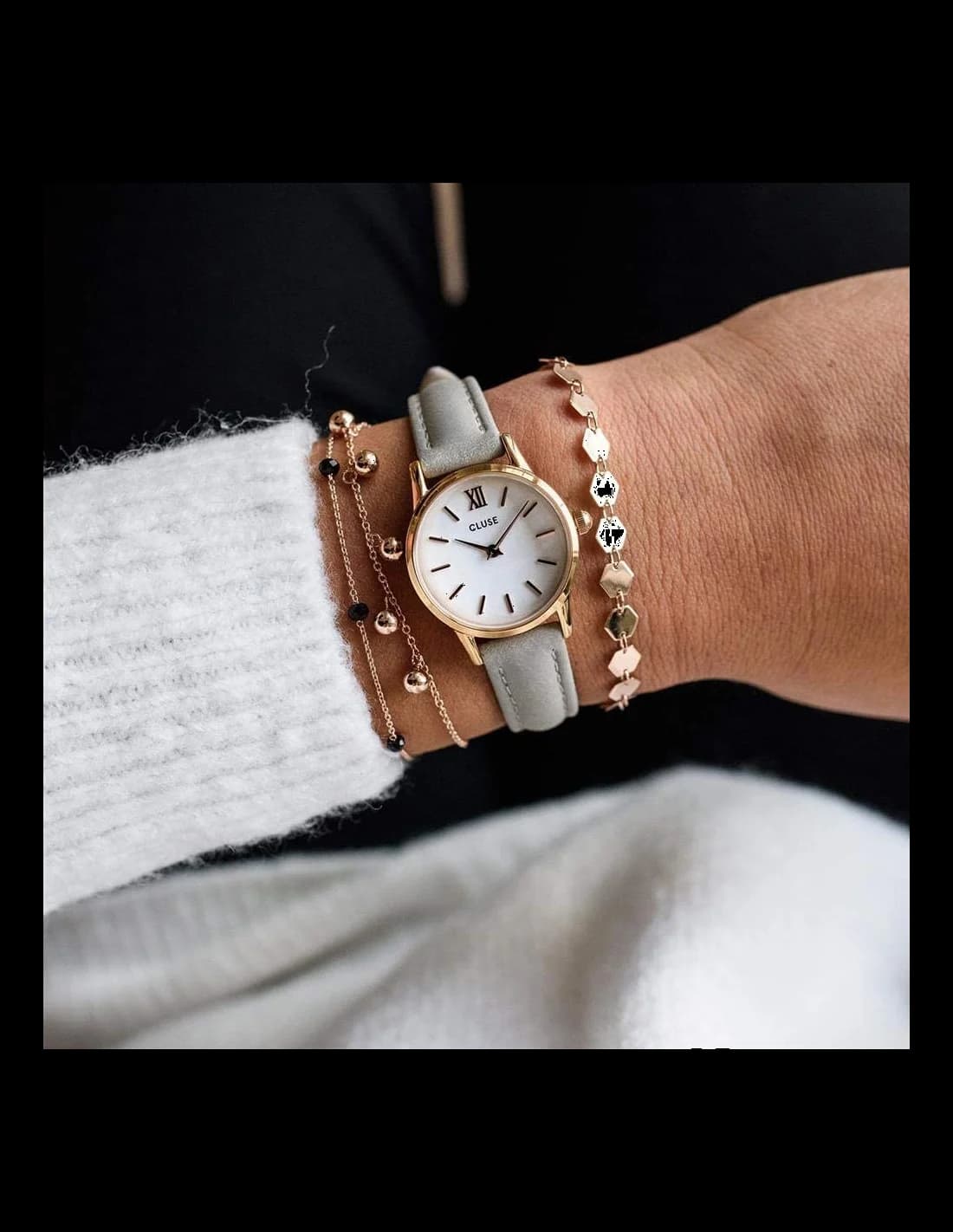 Montre Cluse CL50009 femme détail cadran blanc