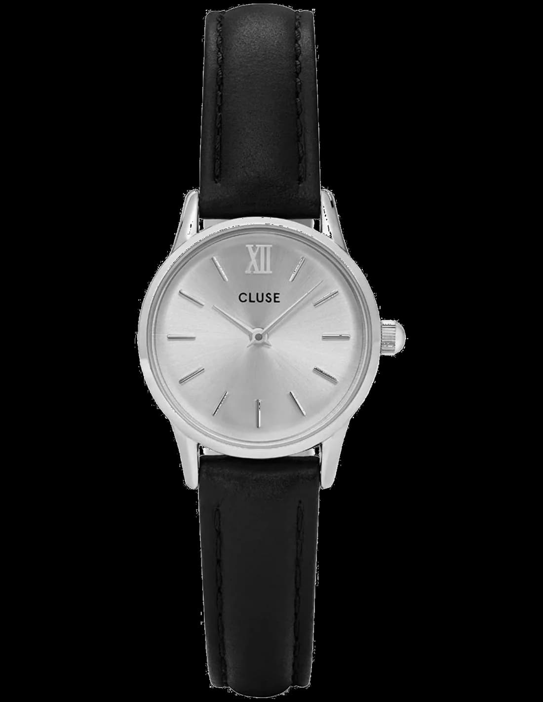 Montre Cluse La Vedette Silver CL50014 bracelet en cuir noir