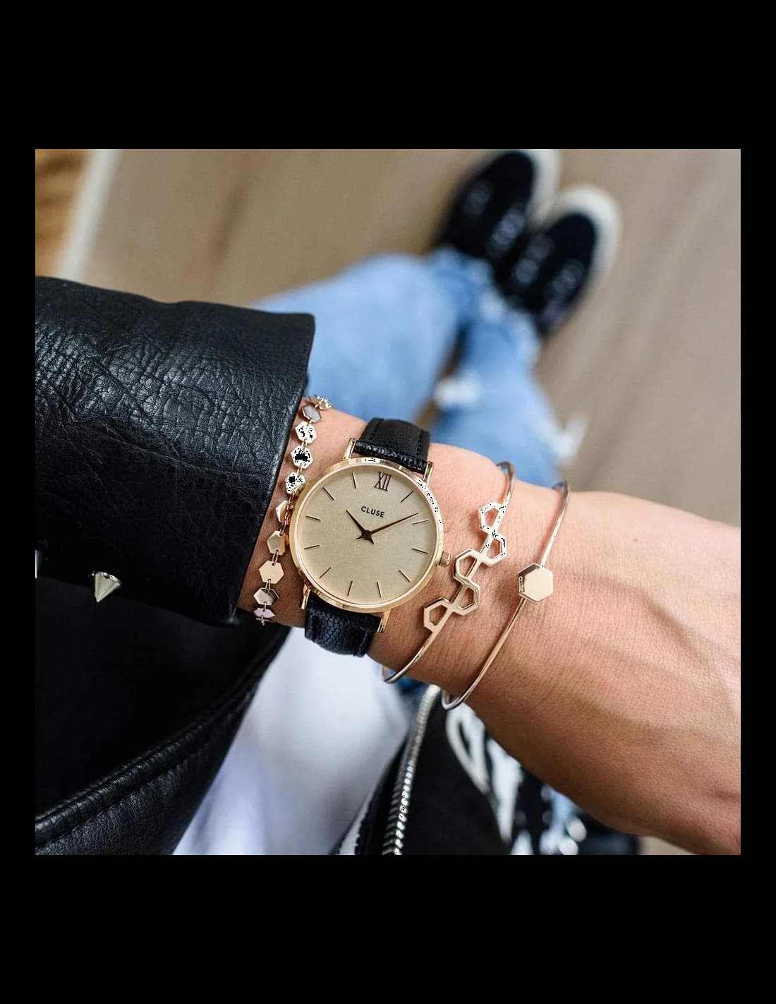 Montre Cluse CL30051 femme détail cadran doré