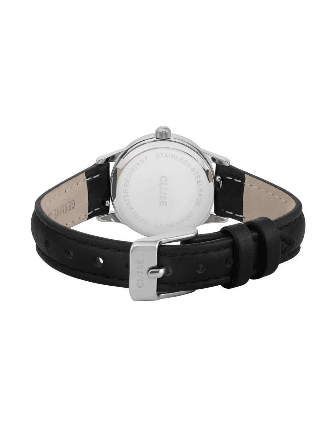 Montre Cluse La Vedette Silver CL50014 bracelet en cuir noir