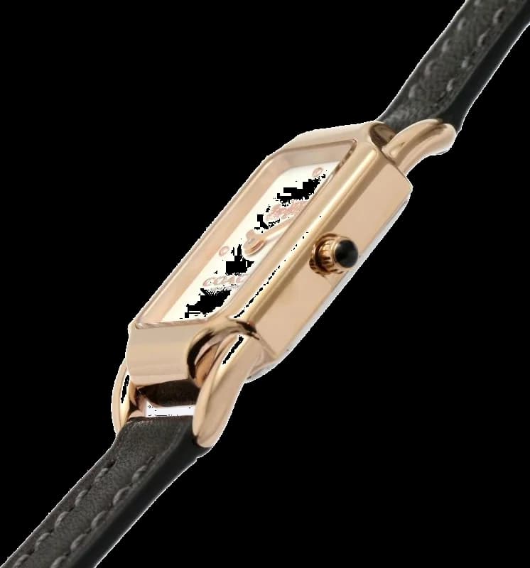 Montre femme Coach Cadie 14504027 cadran acier or rose bracelet cuir de veau fin vue 4