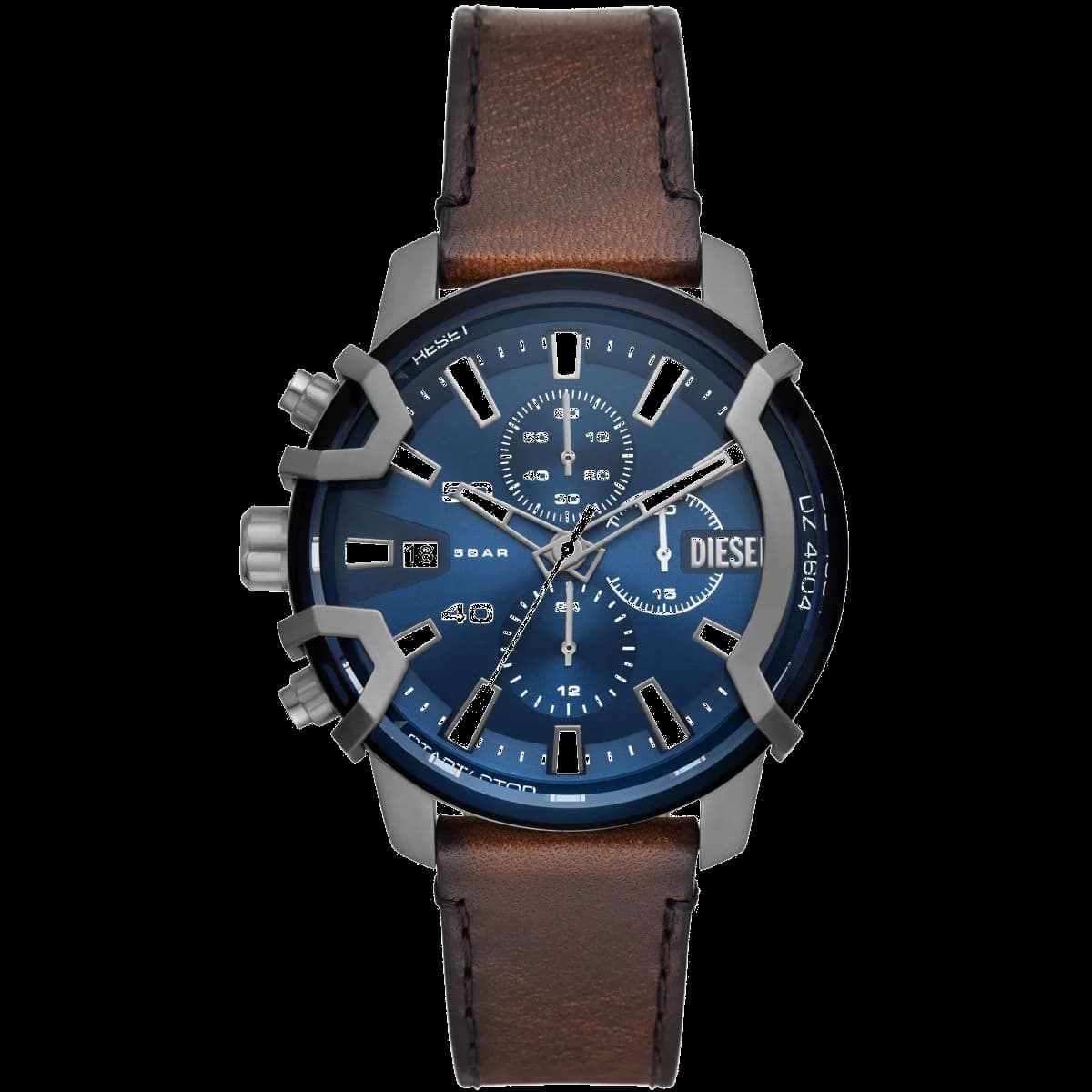 Montre Diesel DZ4604 homme cadran bleu bracelet cuir