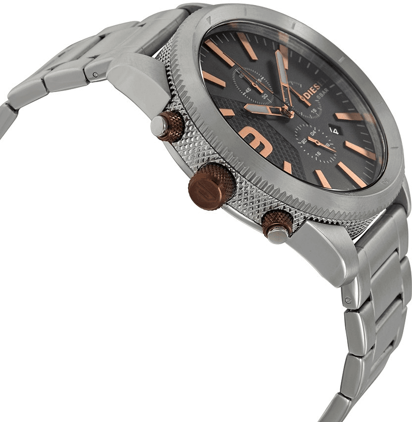 Montre Diesel DZ4457 Argentée en Acier à Texture Moletée