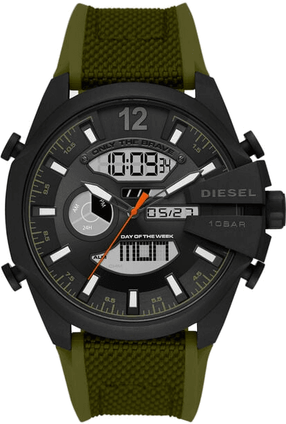 Montre Homme Diesel Mega Chief DZ4549 bracelet vert en nylon et silicone cadran multifonction