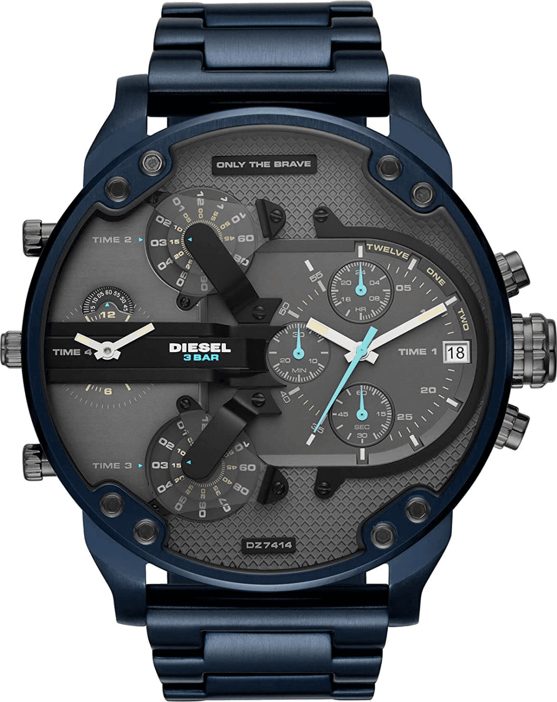 Montre Diesel Mr Daddy 2.0 DZ7414 bleu acier chronographe XXL