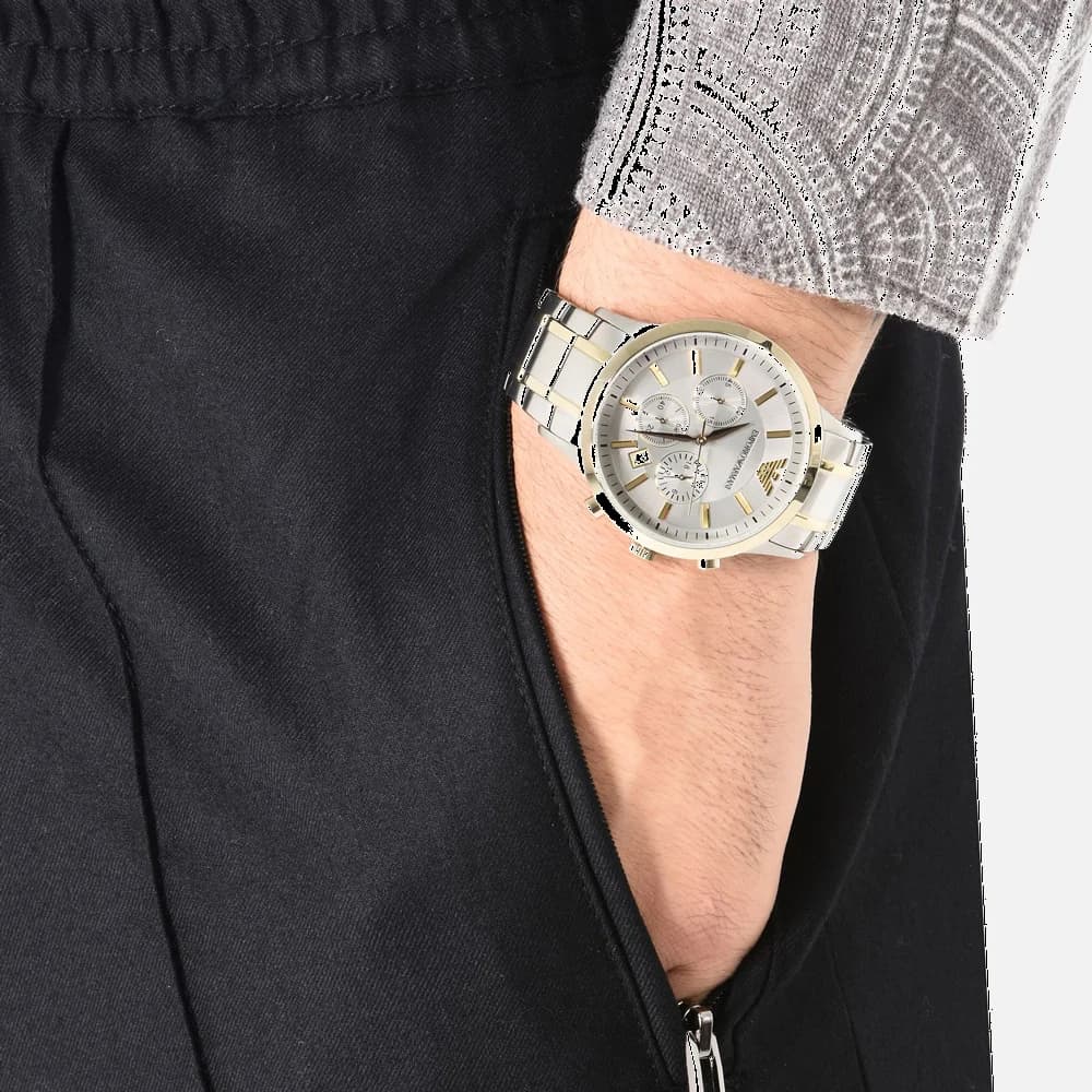 Montre Emporio Armani AR11076 homme verso boîtier argent
