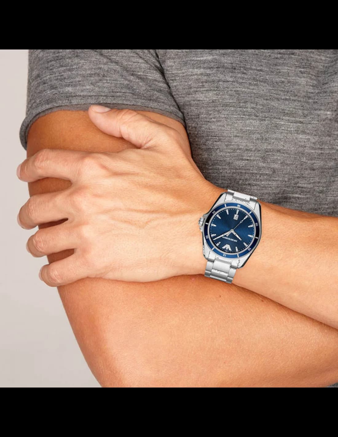 Montre Emporio Armani AR11100 homme verso boîtier argent