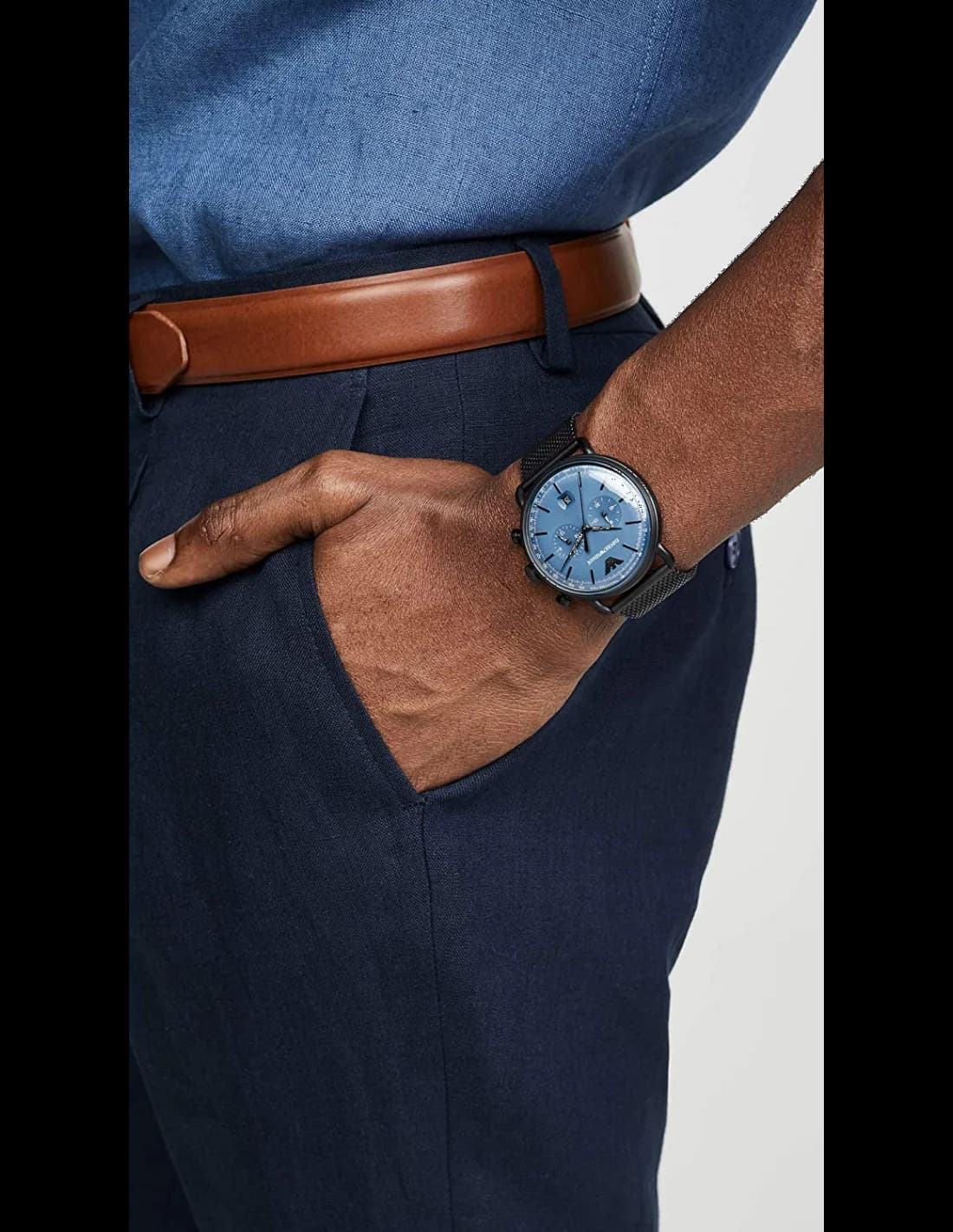 Montre Emporio Armani AR11201 homme détail cadran bleu