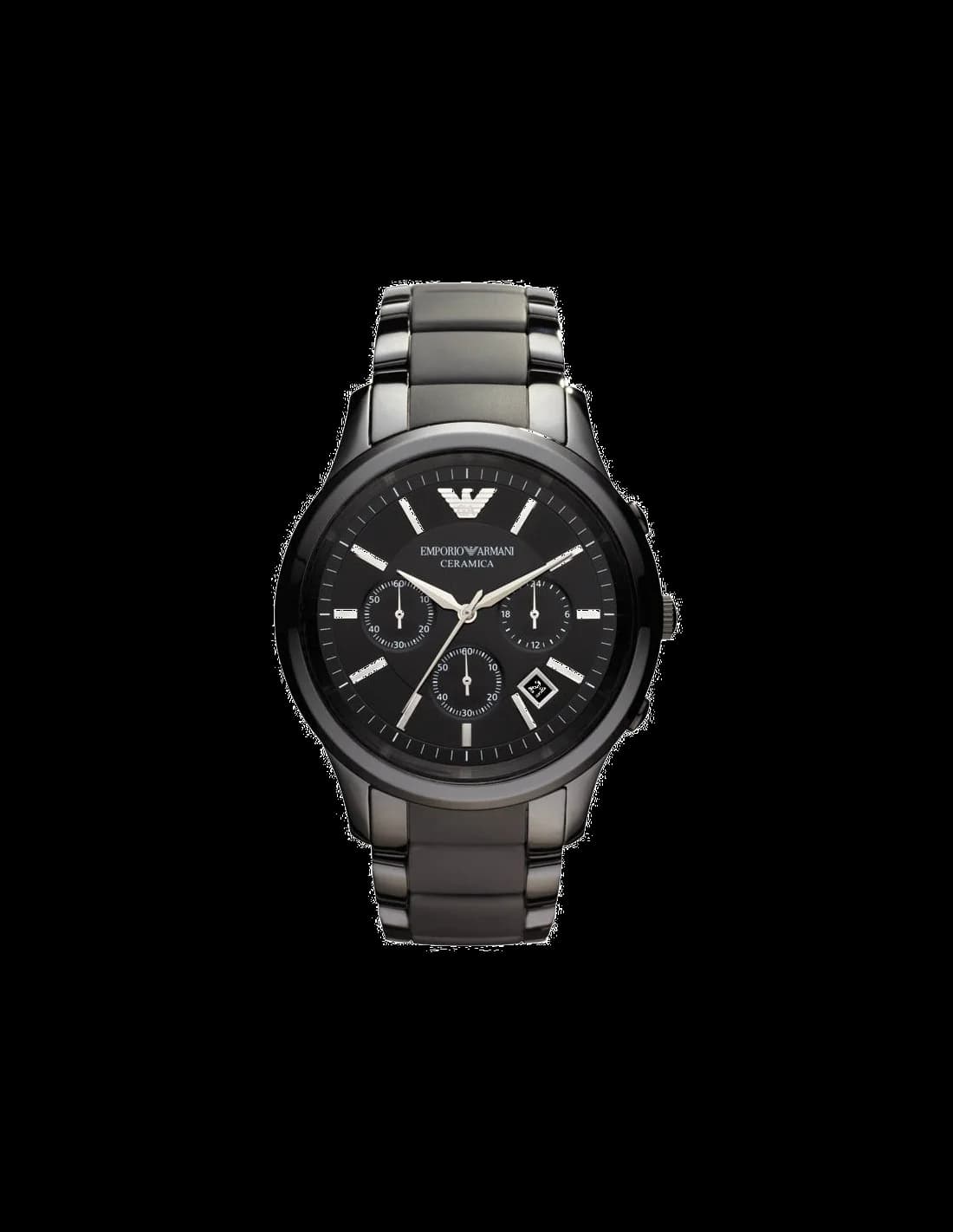 Emporio Armani AR1452 cadran noir et acier — Montres Outlet