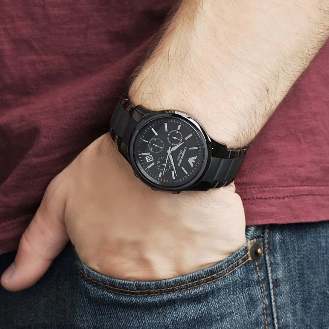Fermoir boucle ardillon de la montre Emporio Armani AR1452 — Montres Outlet
