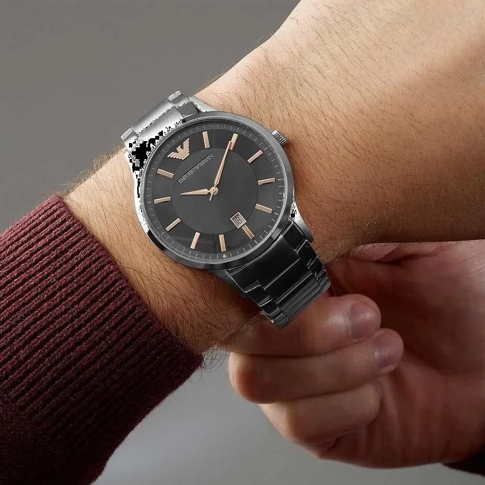 Montre Emporio Armani AR2514 homme verso boîtier argent