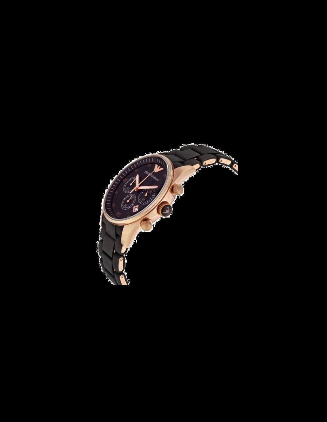 Montre Emporio Armani AR5905 cadran noir index chronographe détail