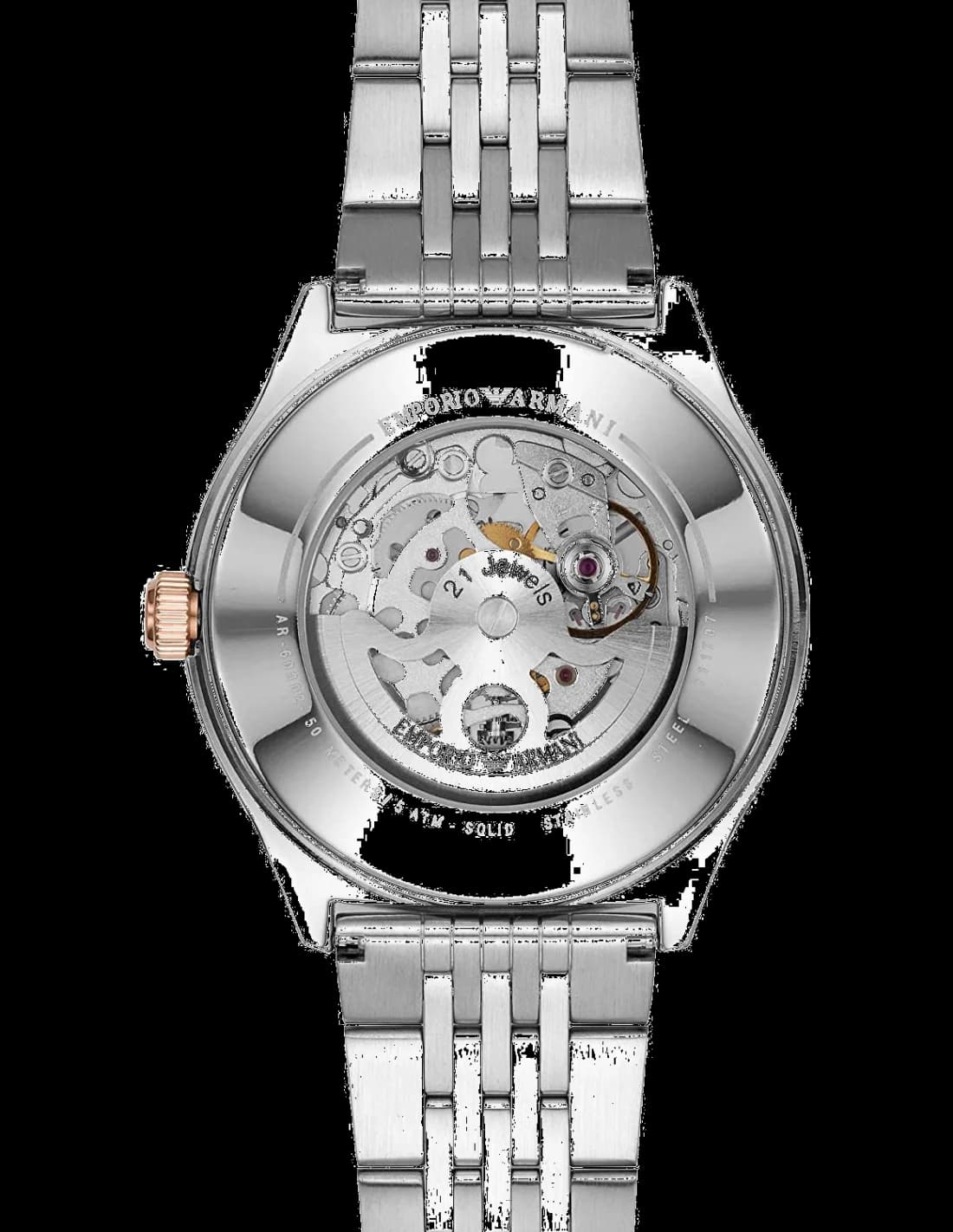 Montre Emporio Armani AR60002 squelette mécanisme visible cadran transparent