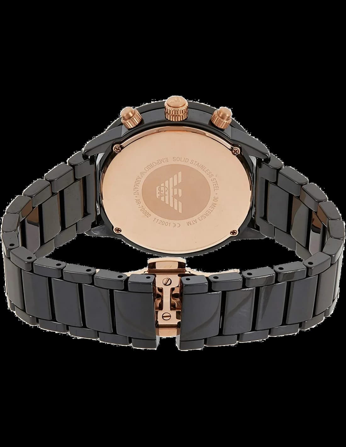 Montre Emporio Armani AR70002 homme détail cadran noir