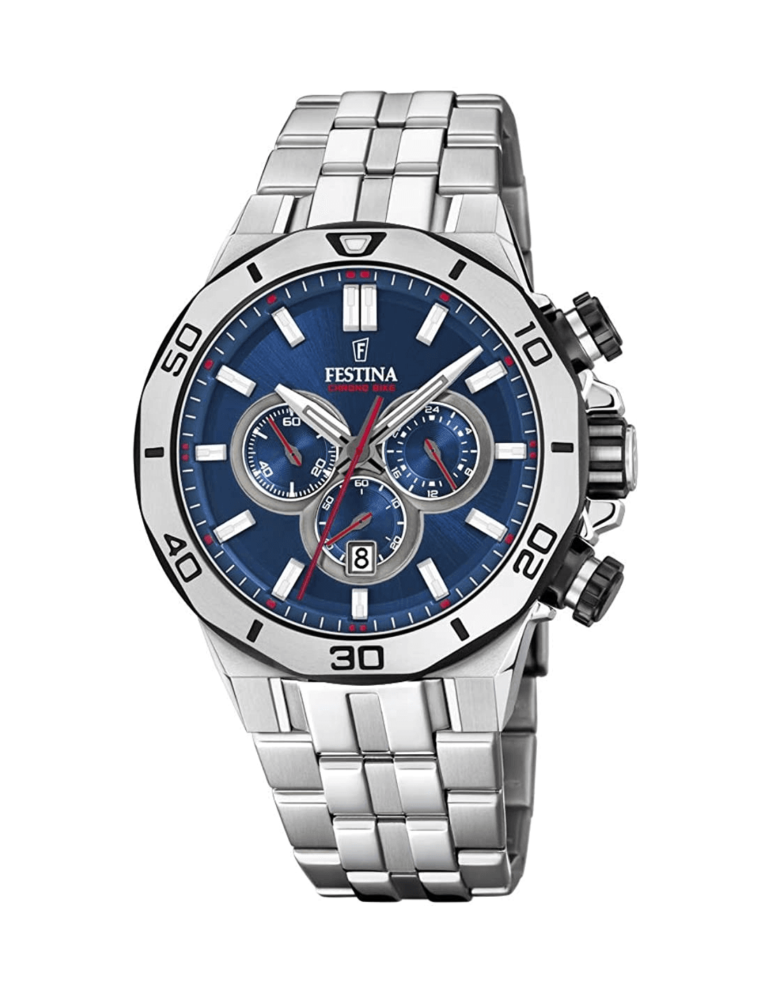 Montre Homme Festina F20448/3 Chronographe Acier Noir et Bleu
