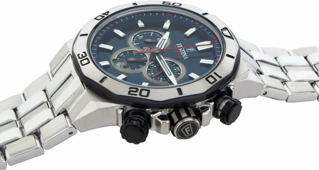 Montre Festina F20448/3 homme détail cadran bleu