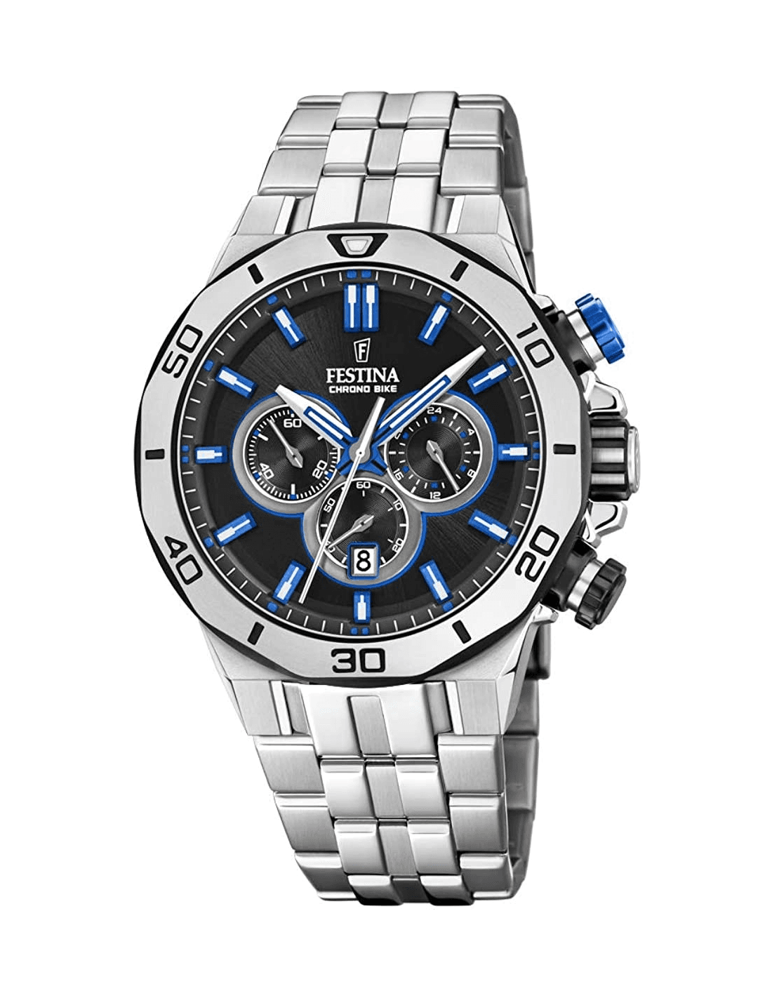 Montre Festina F20448/5 Chronographe en Acier avec Cadran Noir et Bleu