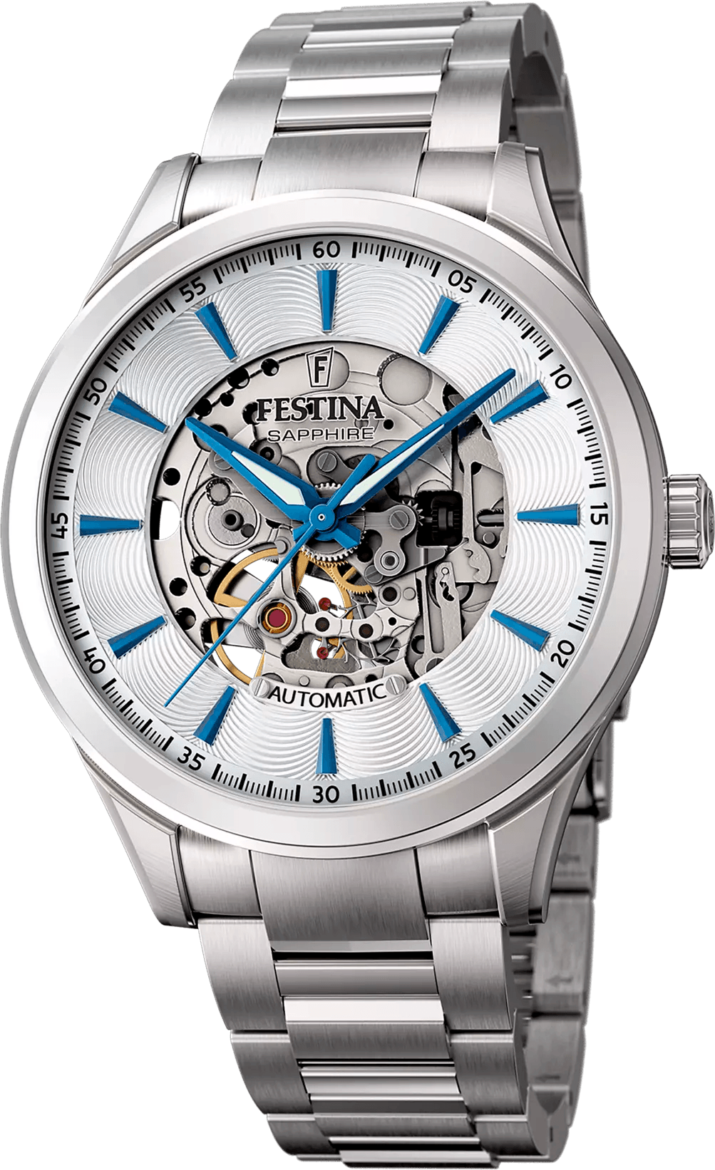 Montre Festina F20536/1 Skeleton Automatique en Acier Argenté