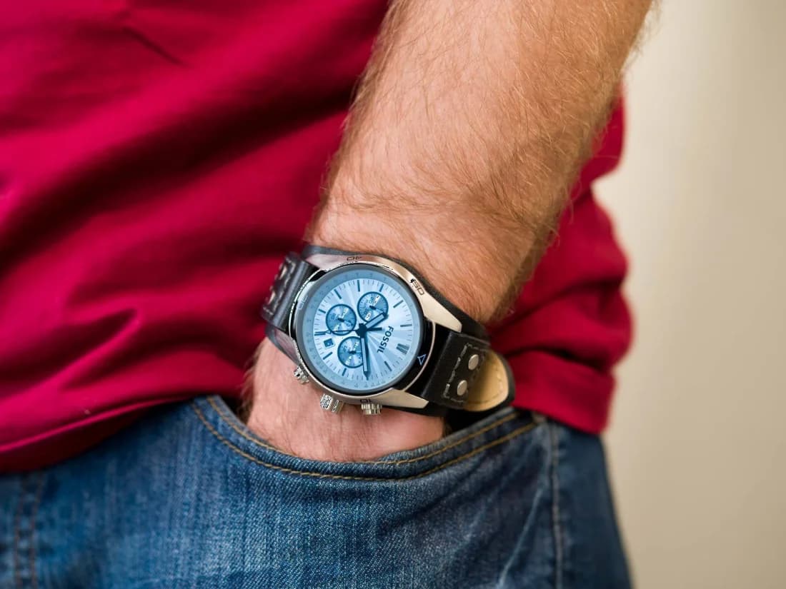 Montre Fossil CH2564 homme verso boîtier bicolore