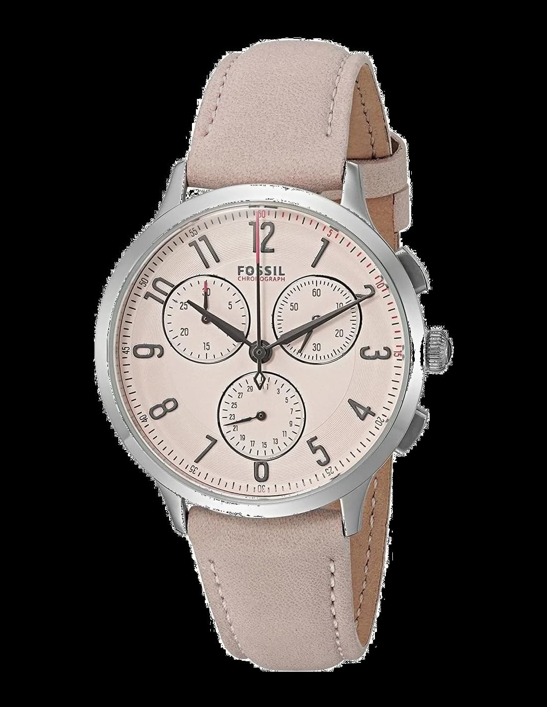 Détail du bracelet en cuir de la Fossil CH3088 — Montres Outlet