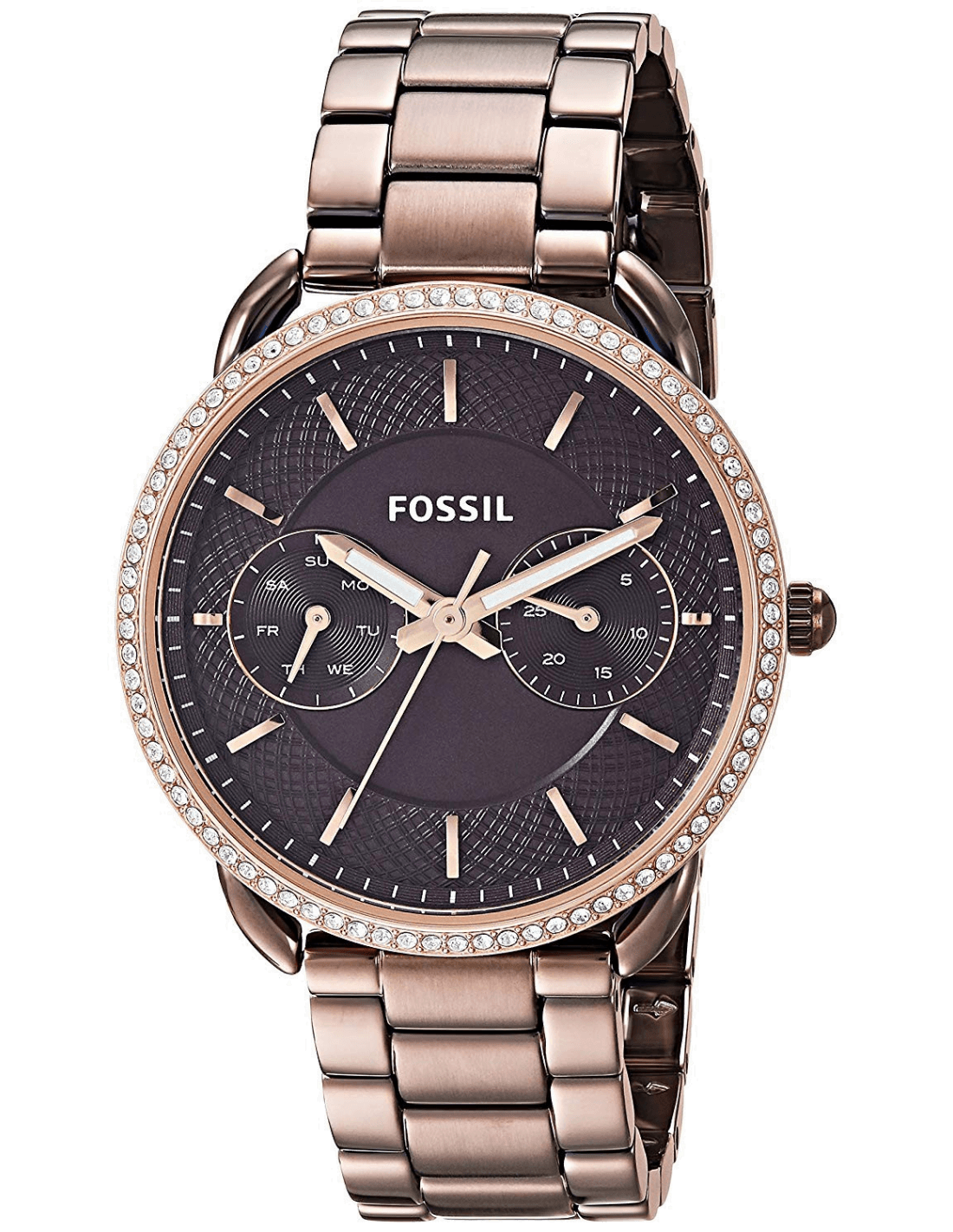 Montre Fossil ES4258 en Acier Inoxydable Brun et Brillants