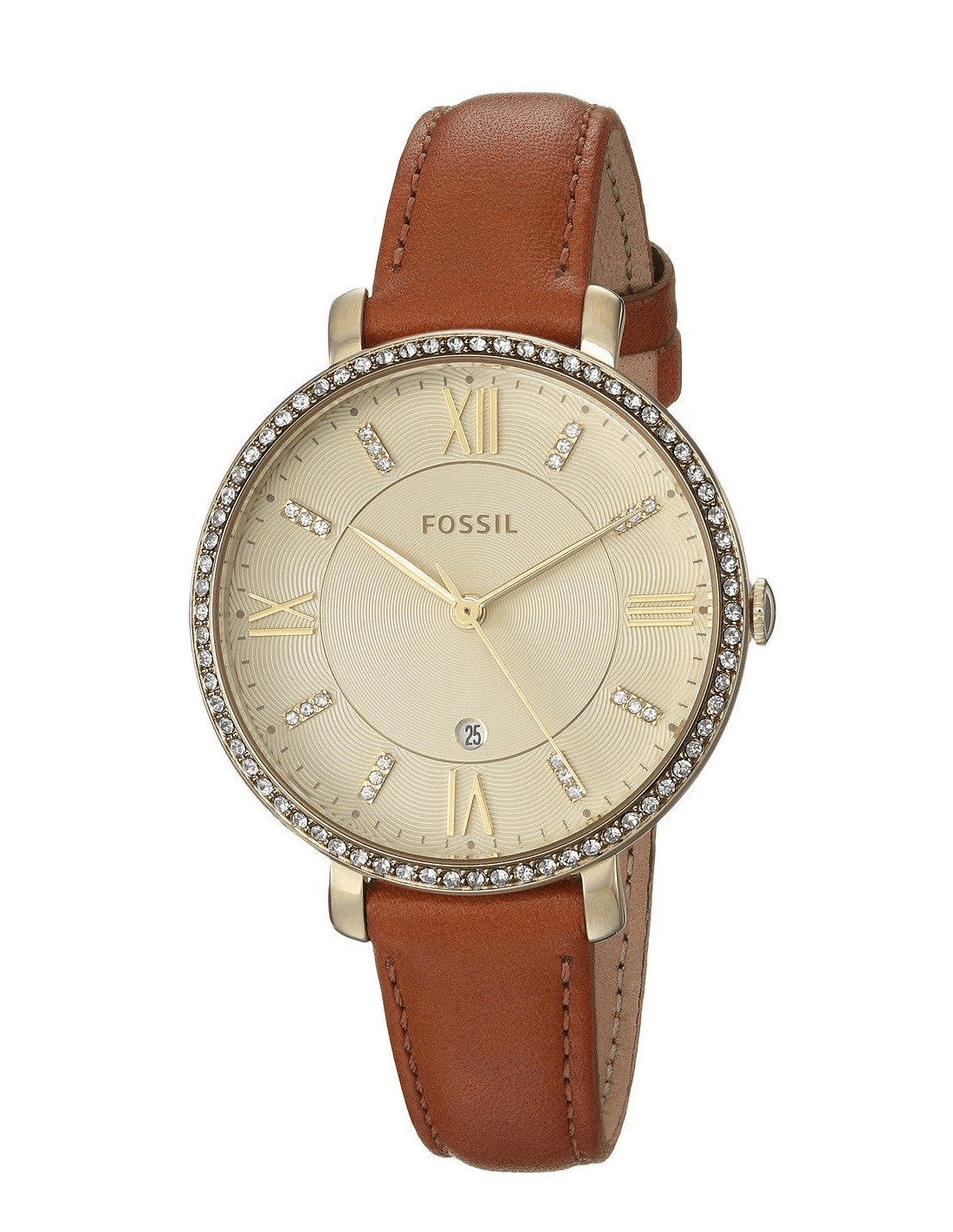 Montre Fossil ES4293 Boîtier Rose Gold et Bracelet Cuir Bleu