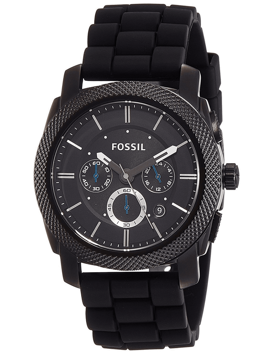 Montre Homme Fossil FS4487 Bracelet Noir en Silicone