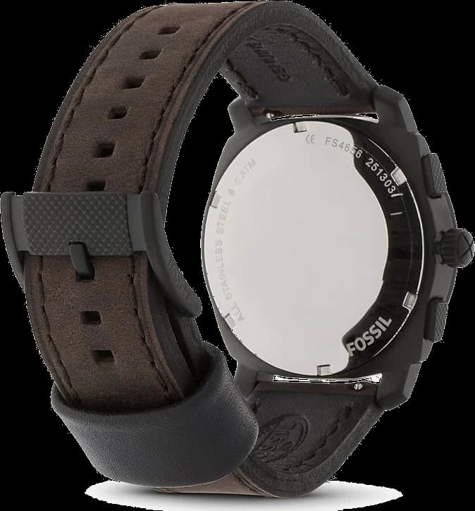 Fossil Machine FS4656 cadran marron index bâtons chronomètre analogique
