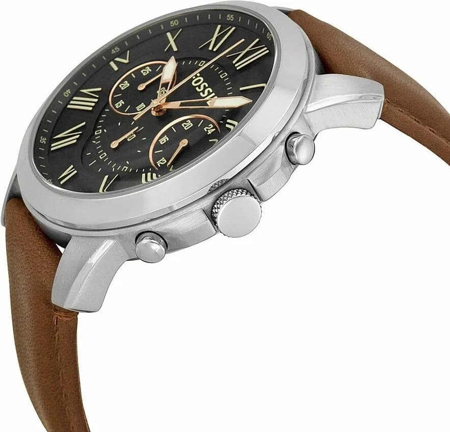 Montre Fossil FS4813 homme détail cadran noir